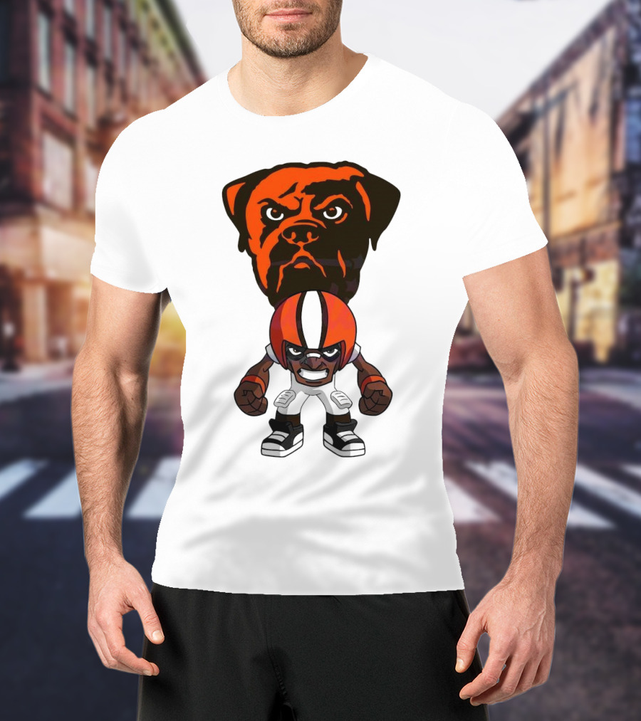 Cleveland Browns NFL Rush Zone Cartoon Character Dog 2025 T-Shirt