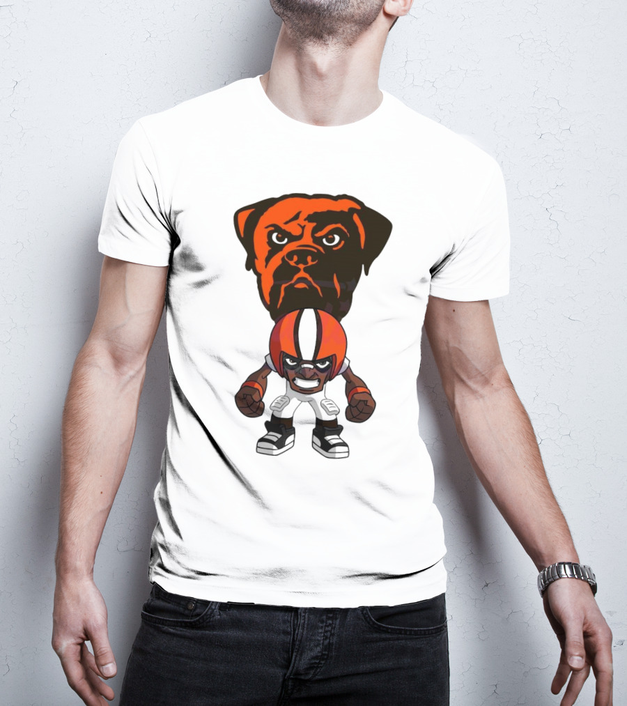 Cleveland Browns NFL Rush Zone Cartoon Character Dog 2025 T-Shirt