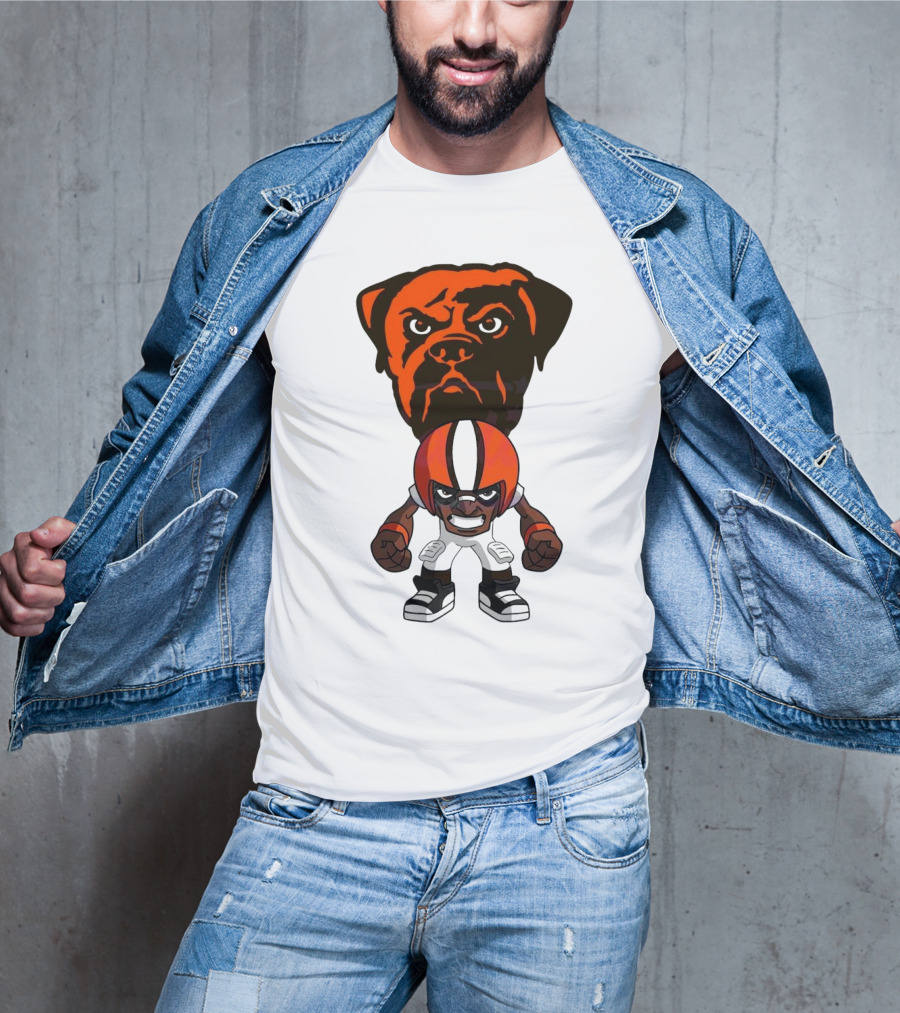 Cleveland Browns NFL Rush Zone Cartoon Character Dog 2025 T-Shirt