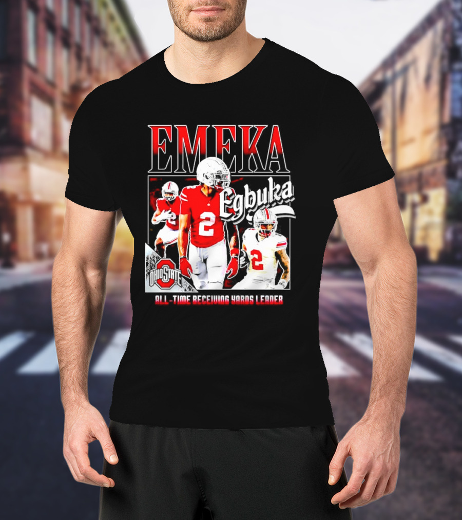 Ohio State Buckeyes Emeka Egbuka All-Time Receiving Yards Leader T-Shirt