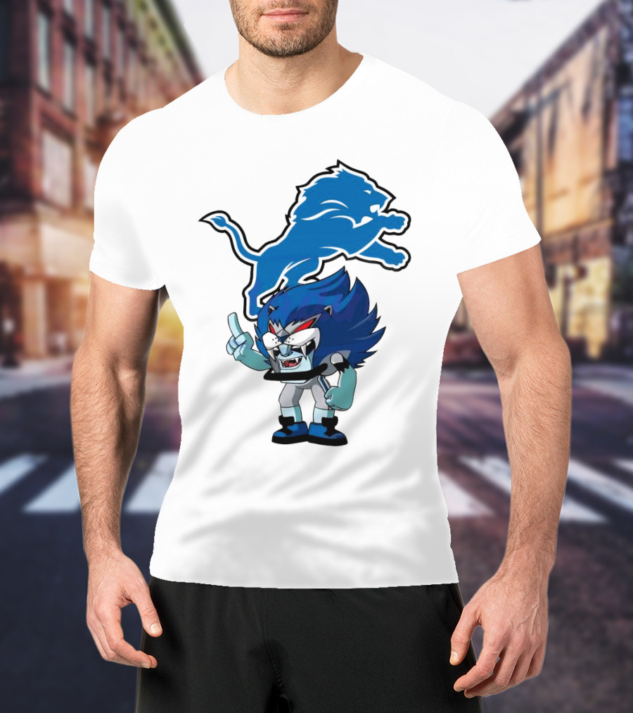 Rush Zone Detroit Lions NFL Cartoon Character Roary 2025 T-Shirt
