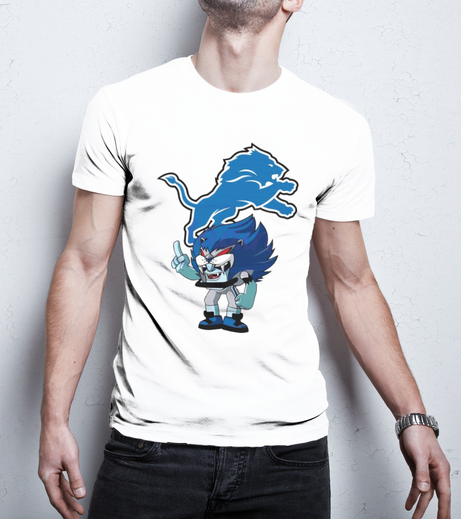 Rush Zone Detroit Lions NFL Cartoon Character Roary 2025 T-Shirt