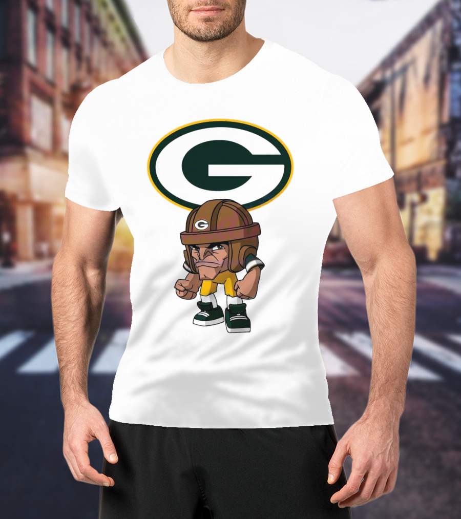 Rush Zone Green Bay Packers NFL Cartoon Character 2025 Bold Mascot T-Shirt