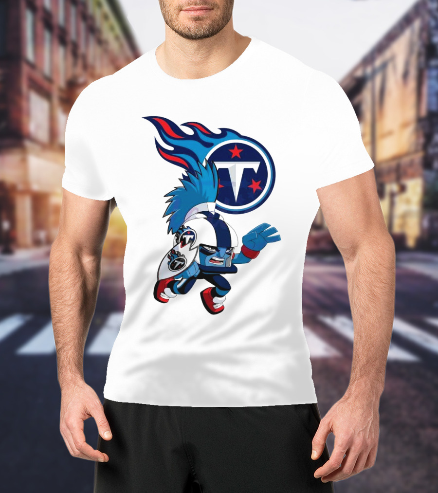 Tennessee Titans Rush Zone NFL Cartoon Character 2025 T-Shirt