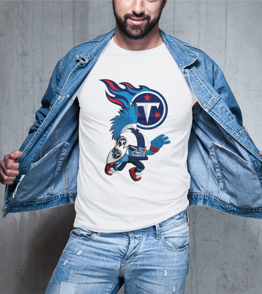 Tennessee Titans Rush Zone NFL Cartoon Character 2025 T-Shirt