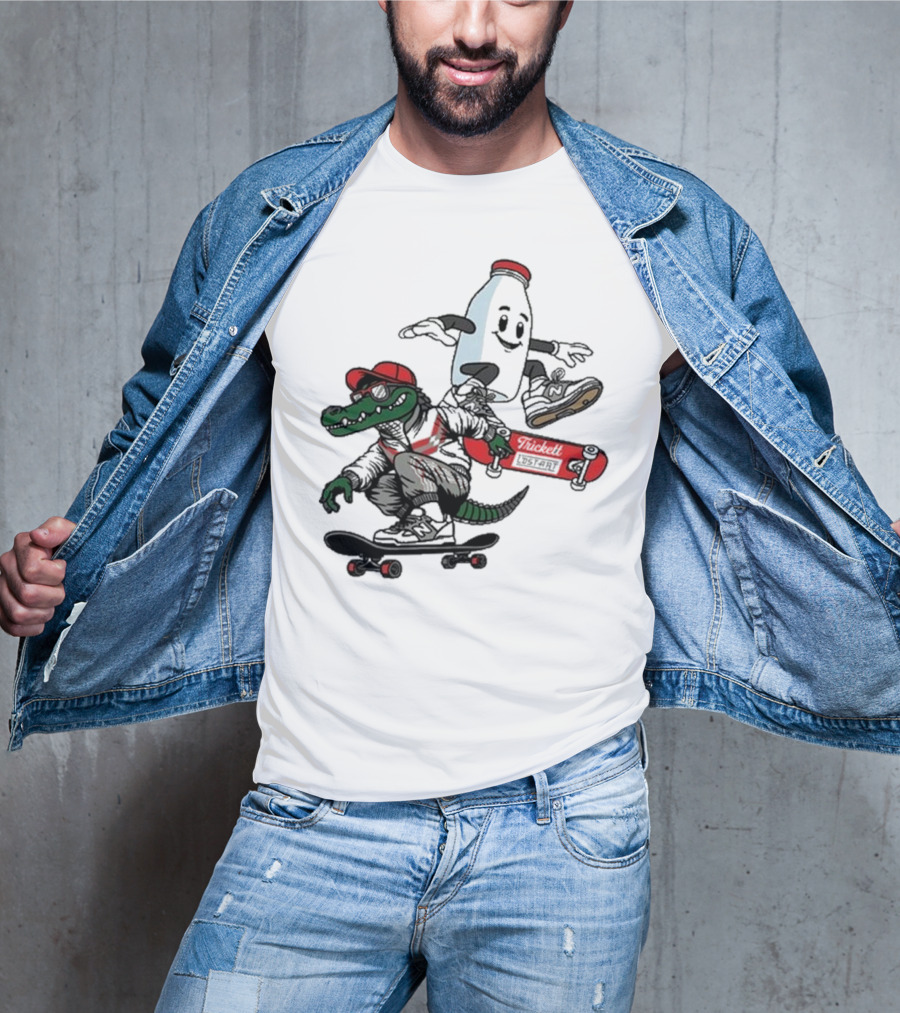 Crocodile And Milk Skateboarding Lost Art X TRiCKETT Collaboration T-Shirt
