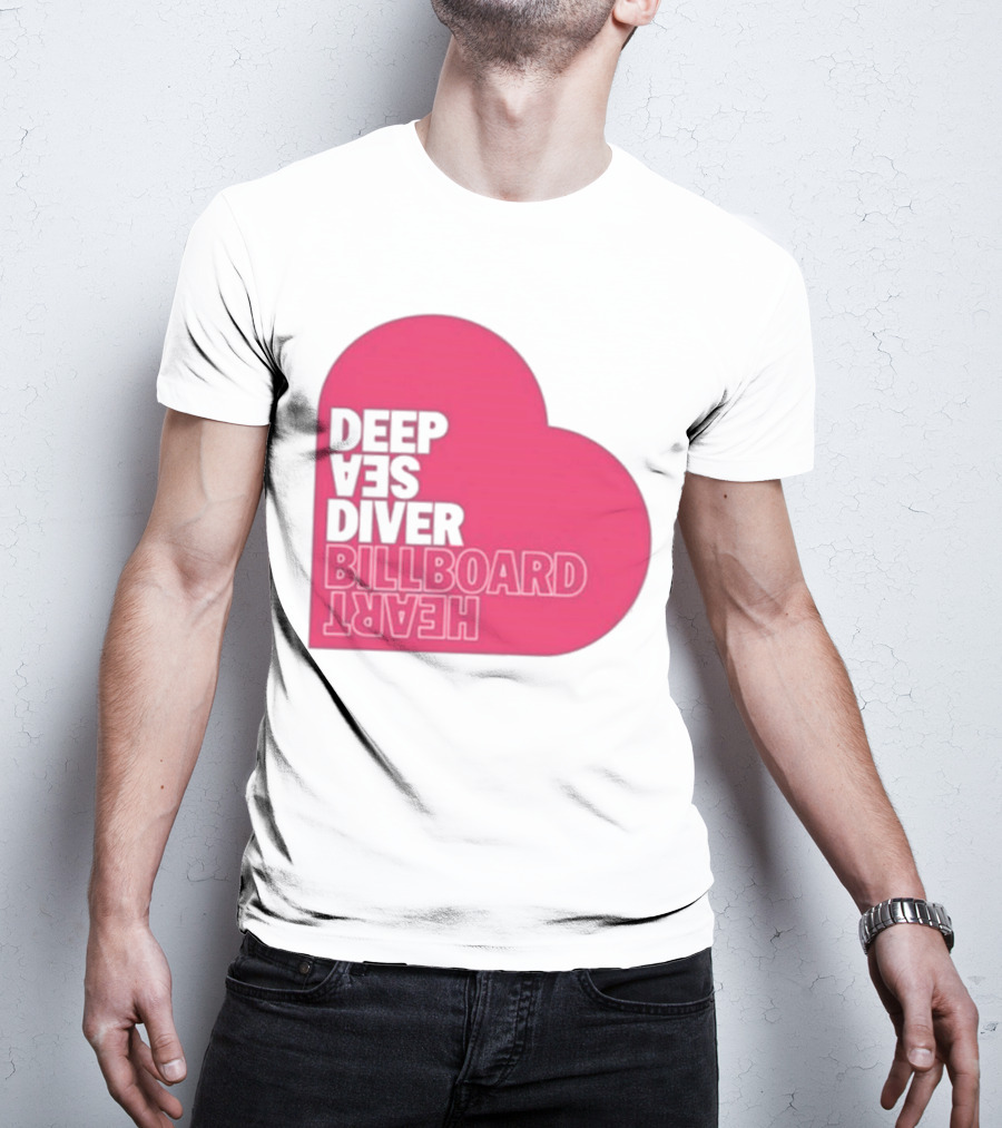 Deep Sea Diver Pink Billboard Heart T-Shirt