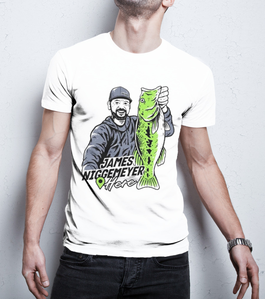 James Niggemeyer Here Holding Green Fish T-Shirt