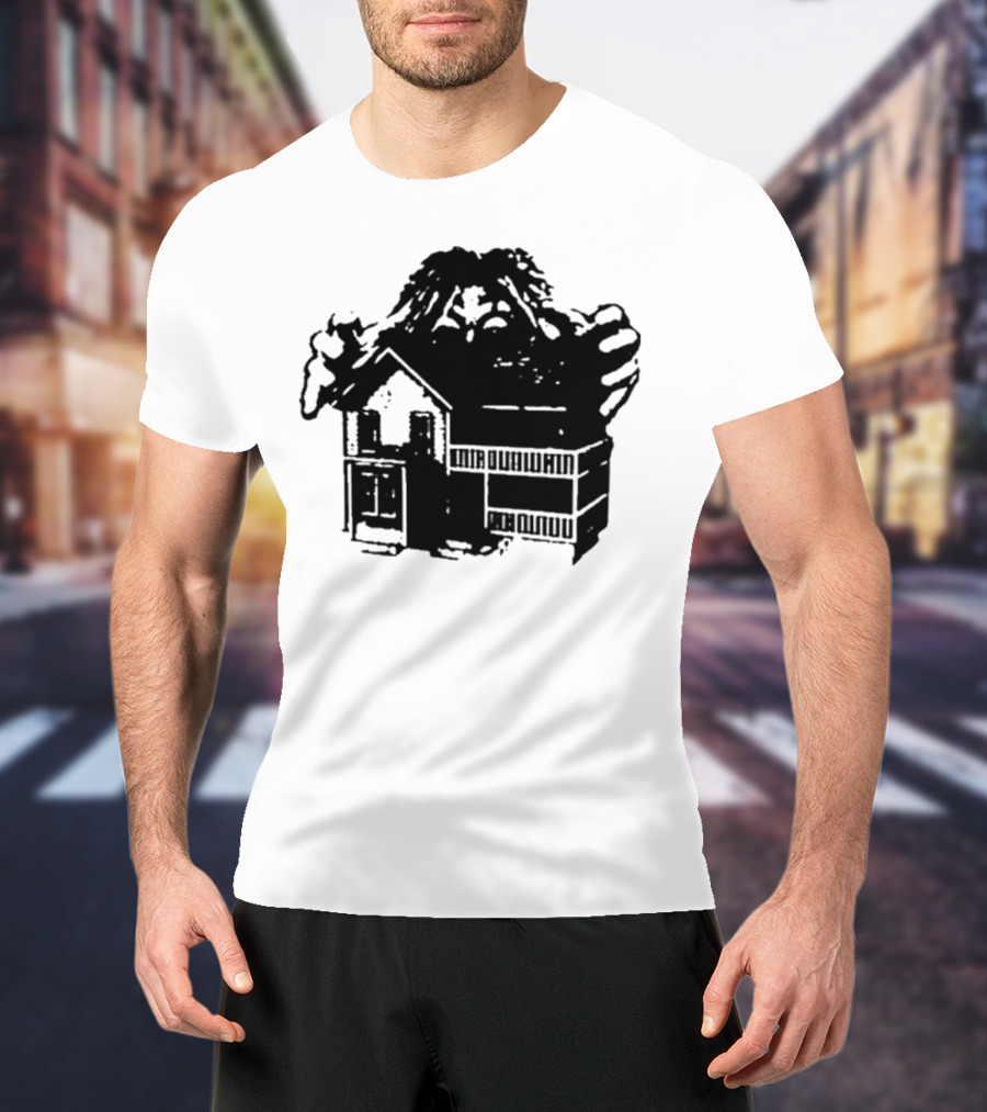 Round Neck Teenage Disaster 2025 Monster Over House T-Shirt