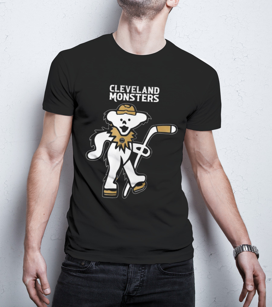 Cleveland Monsters 2025 Grateful Dead Bear Hockey Night T-Shirt