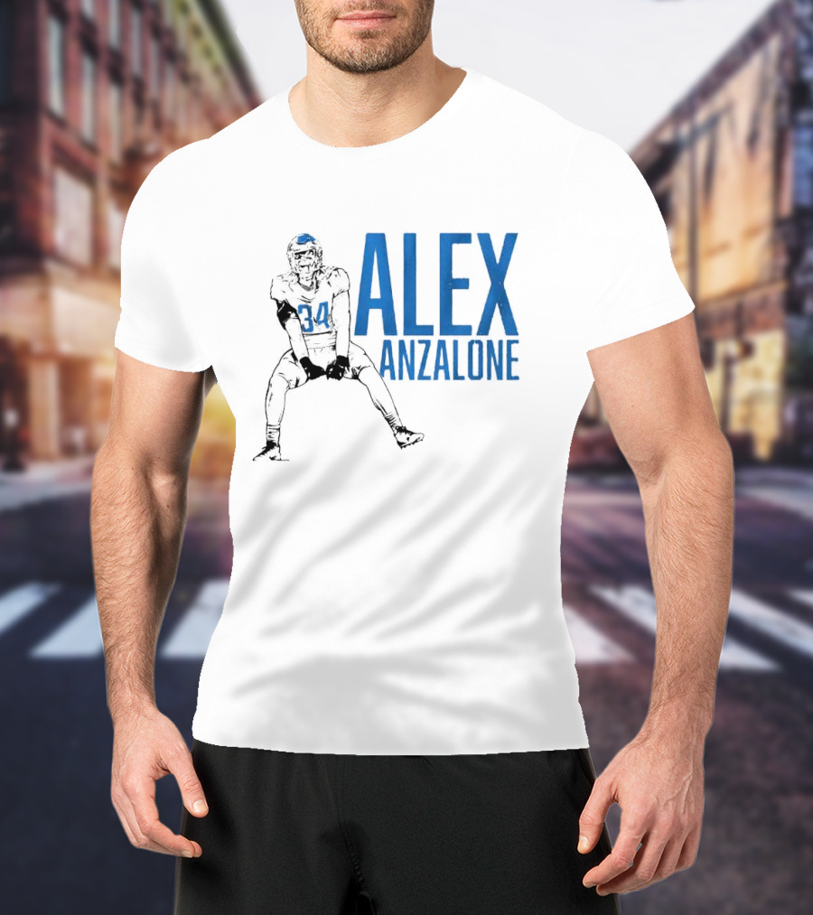 Alex Anzalone 34 Football Grit Pose T-Shirt