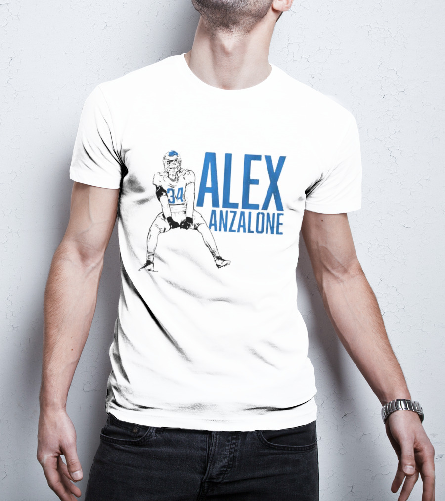Alex Anzalone 34 Football Grit Pose T-Shirt