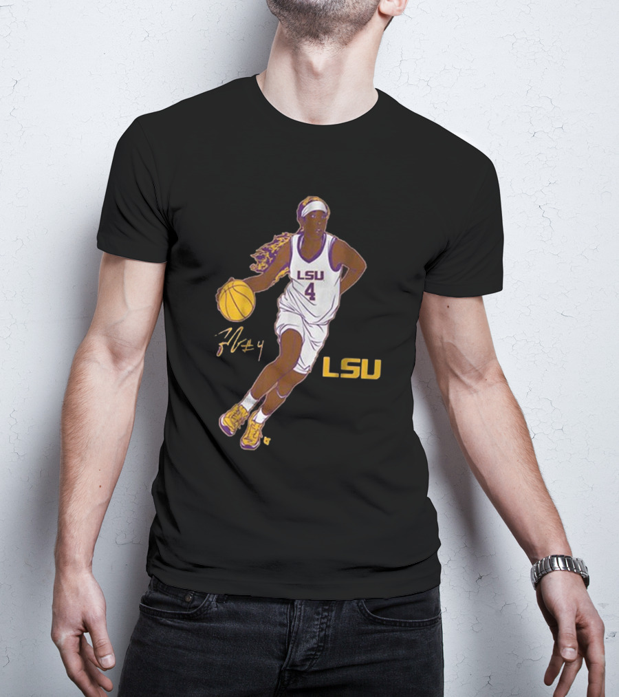 LSU Basketball Flau’jae Johnson Number 4 Superstar Pose T-Shirt