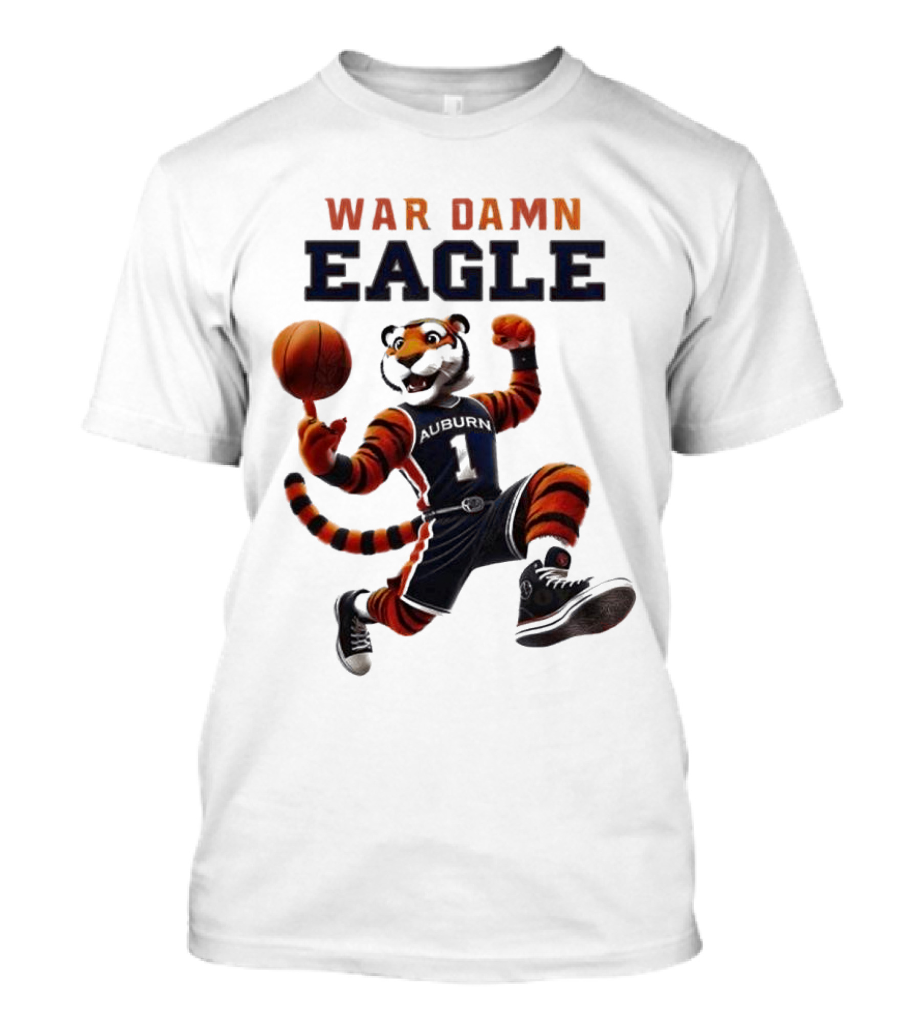 NCAA Auburn Tigers War Damn Eagle 2025 Mascot Basketball Tiger T-Shirt