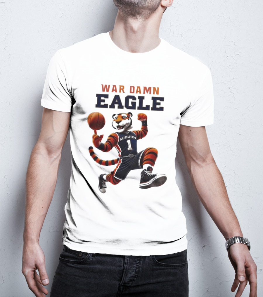 NCAA Auburn Tigers War Damn Eagle 2025 Mascot Basketball Tiger T-Shirt