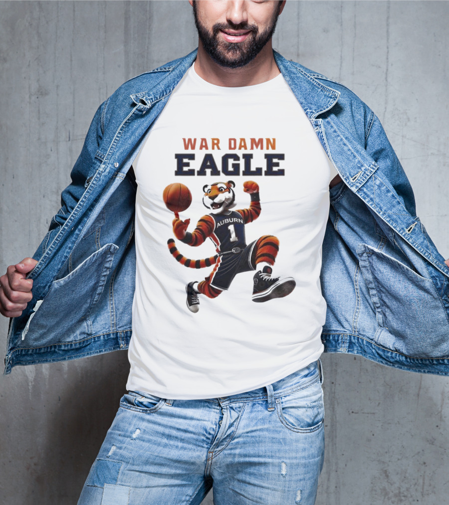 NCAA Auburn Tigers War Damn Eagle 2025 Mascot Basketball Tiger T-Shirt