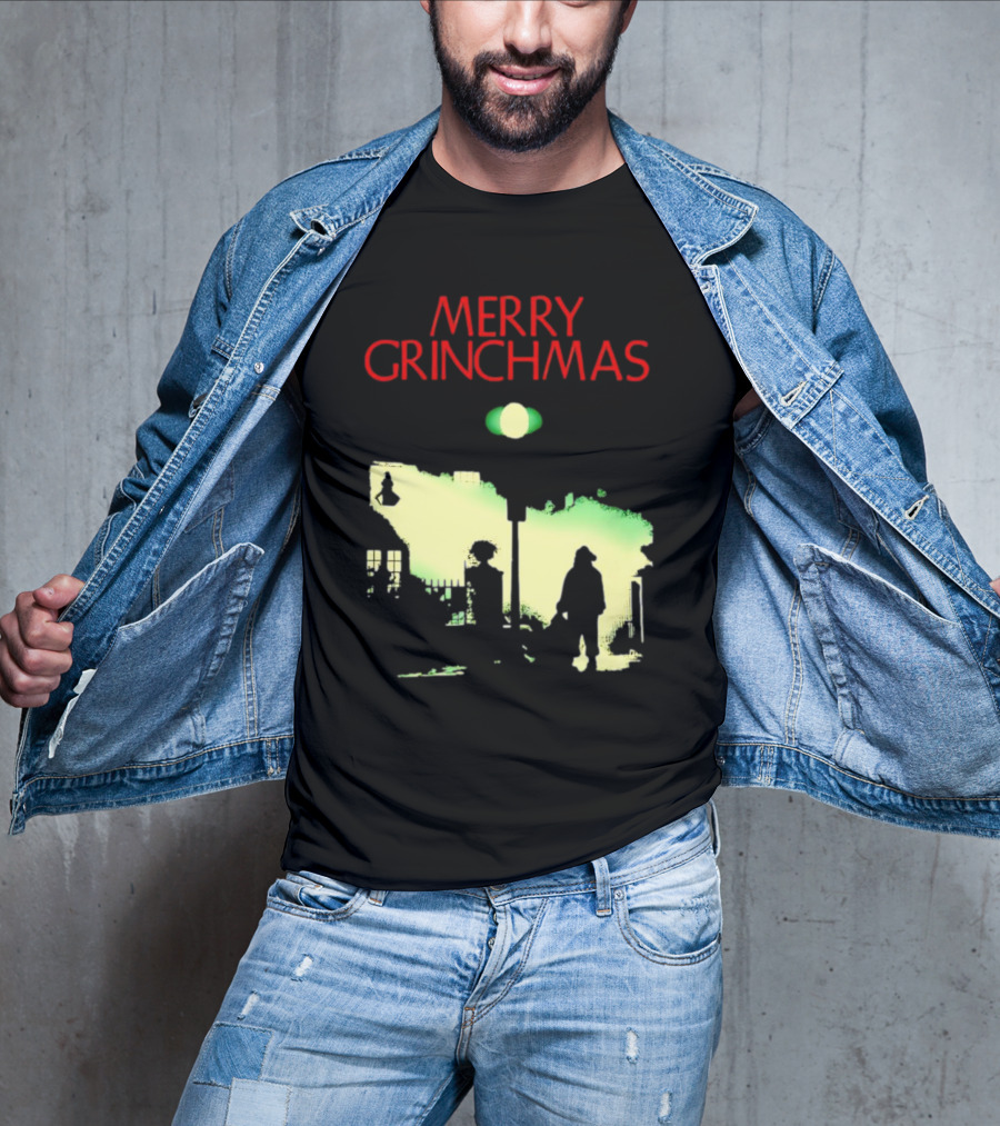 Merry Grinchmas Grinch X The Exorcist Silhouette Scene T-Shirt