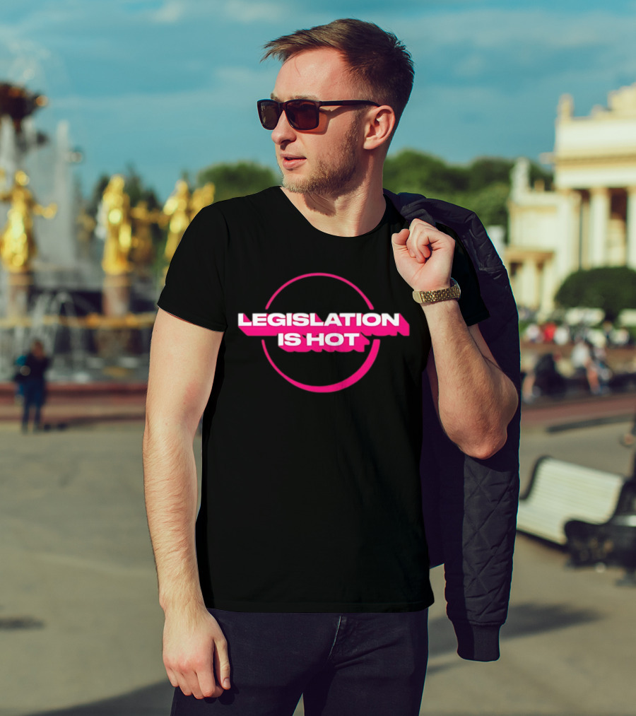 Legislation Is Hot Pink Neon Circle T-Shirt