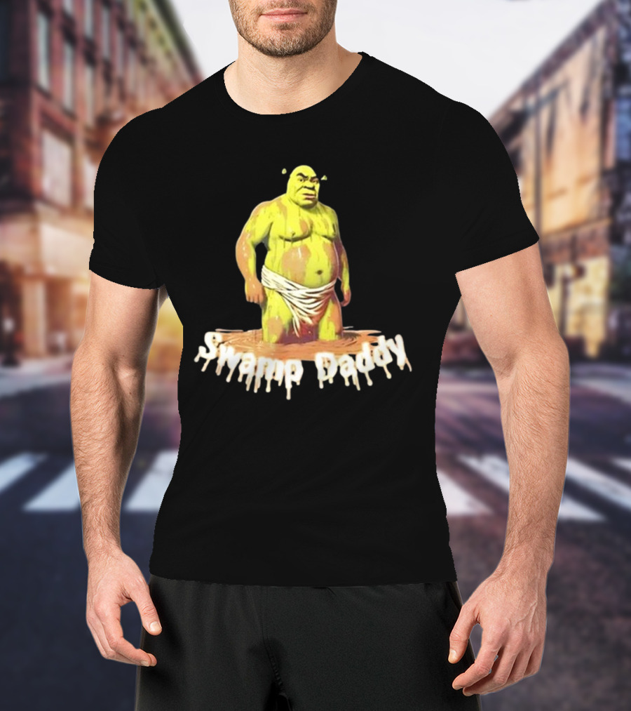 Unethical Threads Swamp Daddy Shrek Dripping Text Image T-Shirt