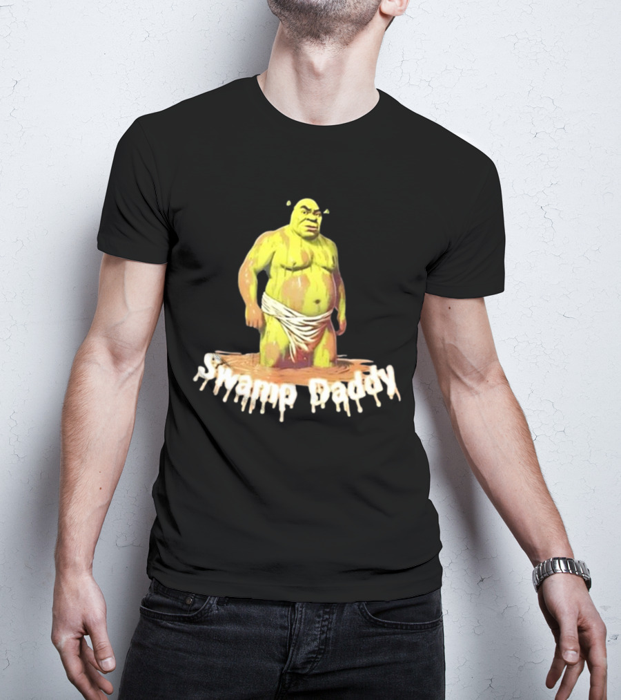 Unethical Threads Swamp Daddy Shrek Dripping Text Image T-Shirt