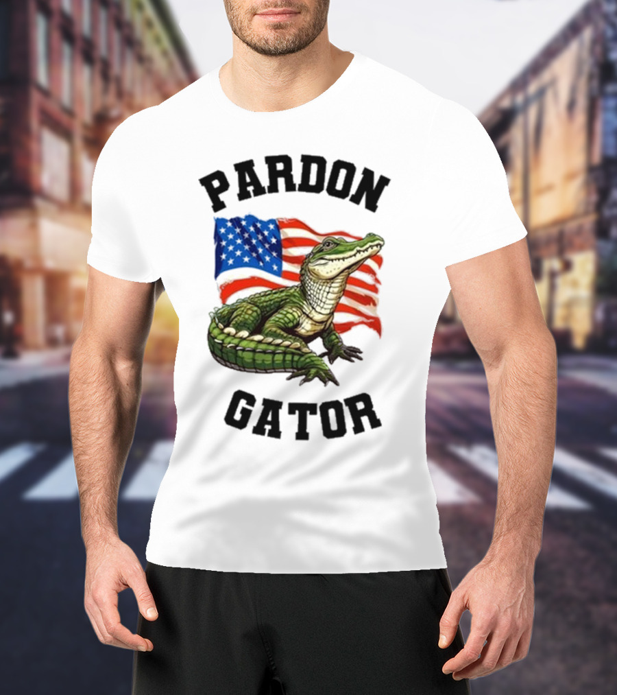Pardon Gator American Flag Constitutional Gator T-Shirt