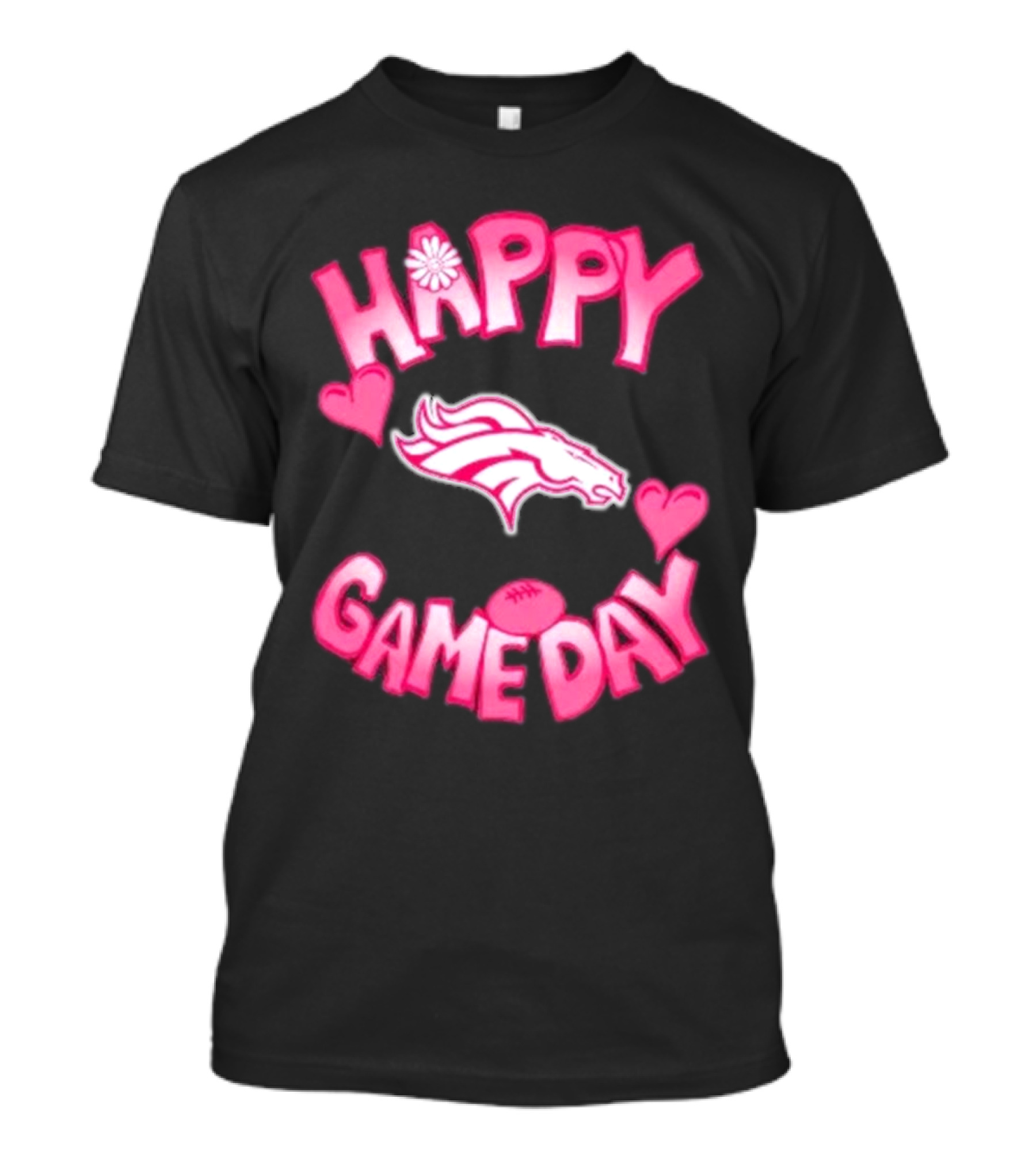 Valentine’s Day Happy Gameday Denver Broncos 2025 Football Hearts T-Shirt