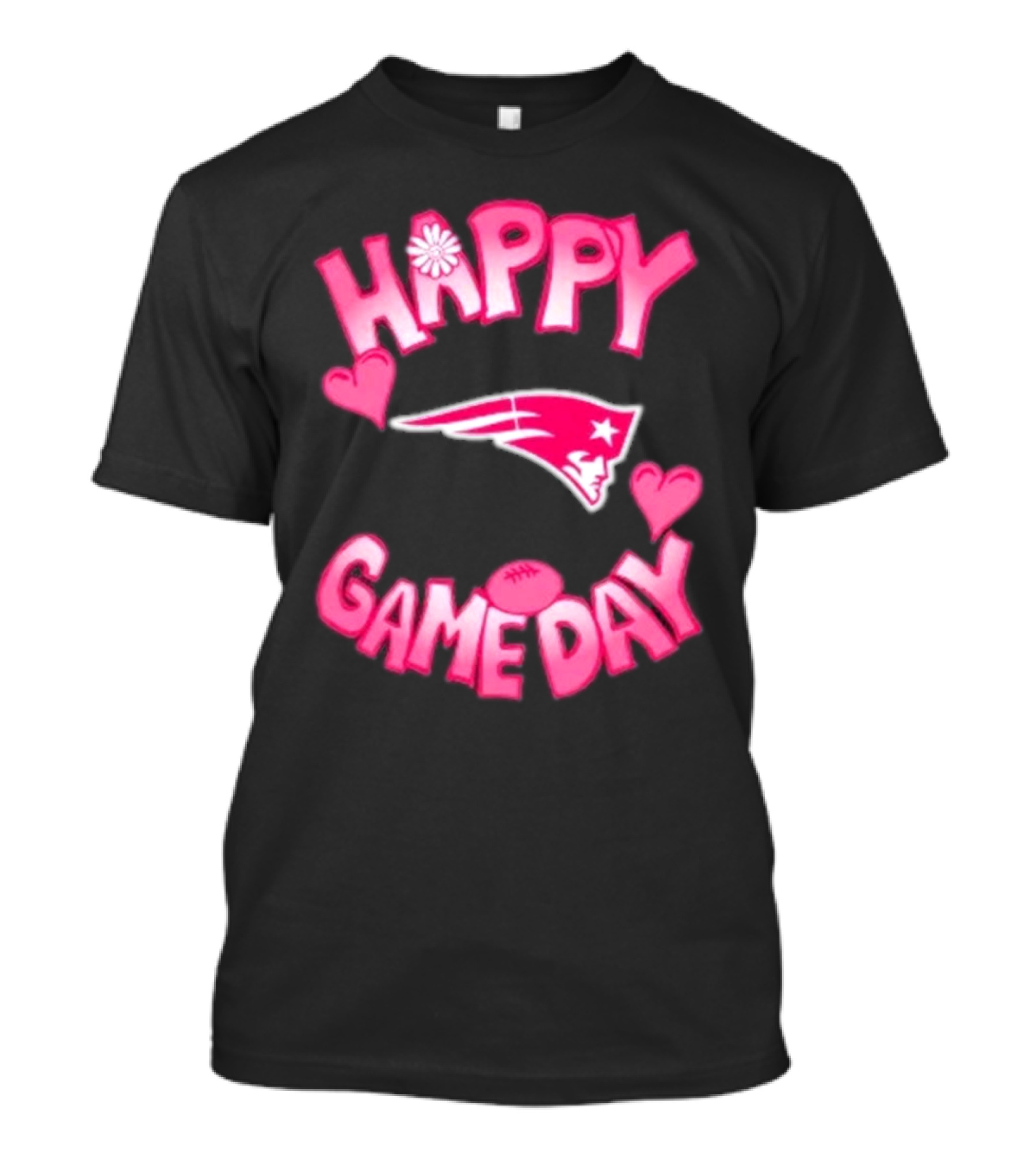 Valentine’s Day New England Patriots Happy Gameday 2025 With Hearts And Football T-Shirt