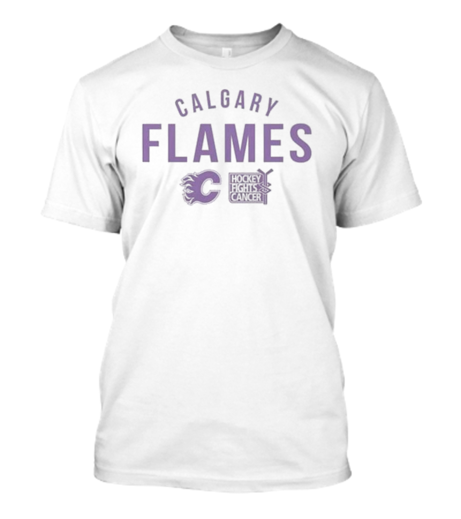 Calgary Flames Levelwear Women's Hockey Fights Cancer Maddox Resilient Purple T-Shirt