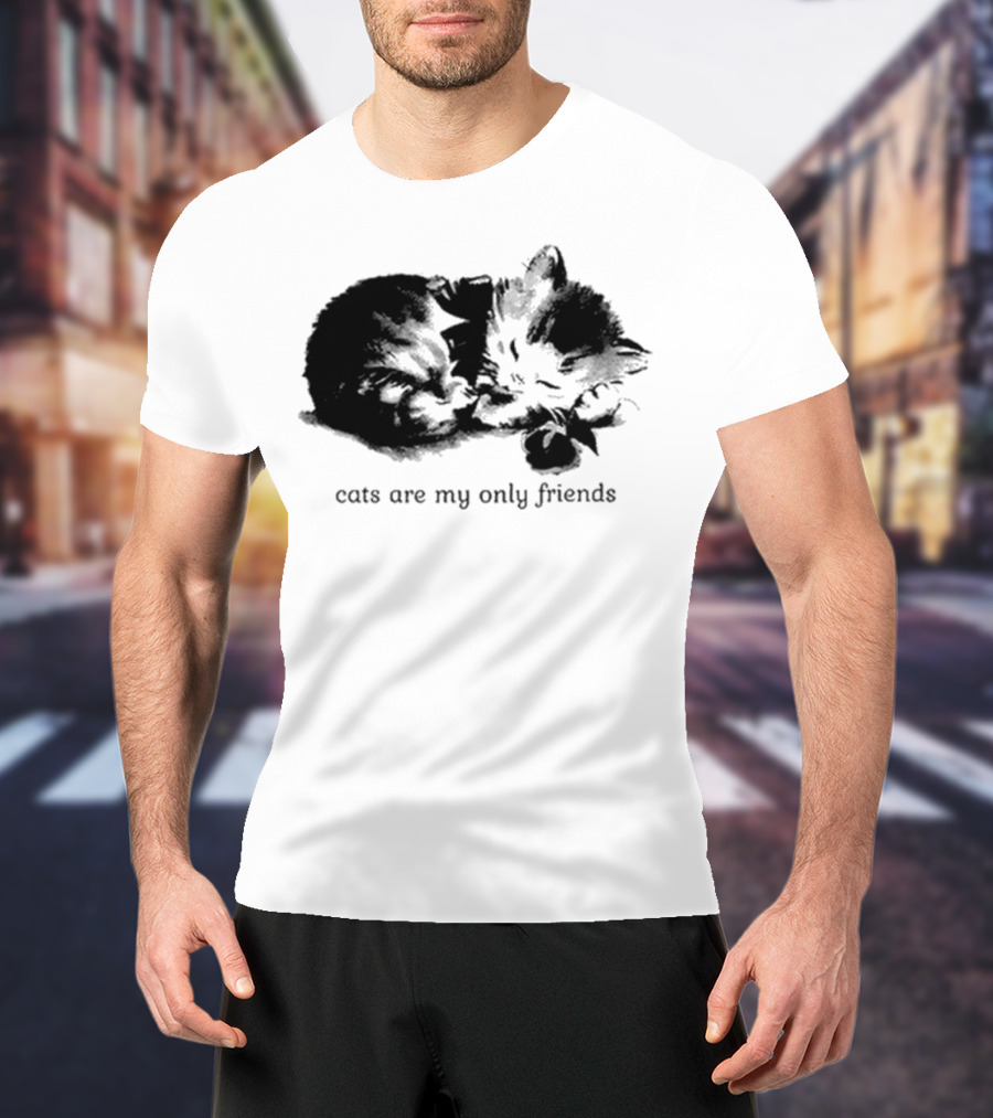 Cats Are My Only Friends Cute Kitten Companions T-Shirt