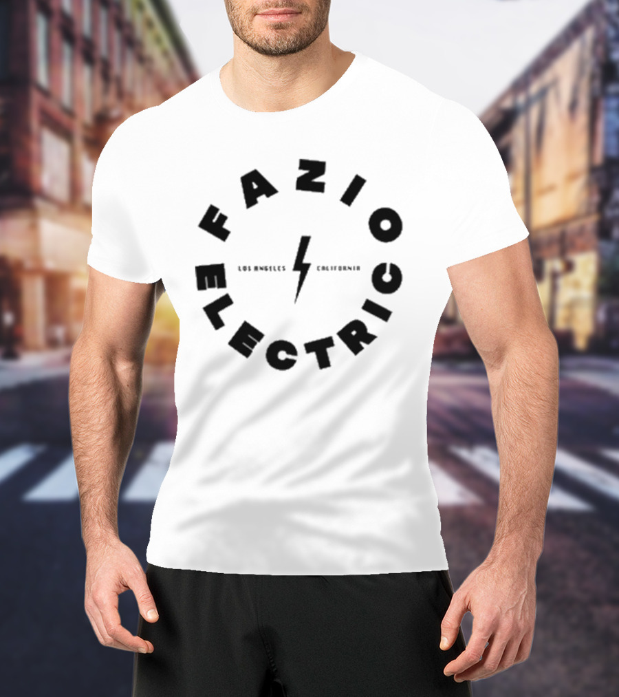 Fazio Electrico Los Angeles California Bold Circular Design With Lightning T-Shirt