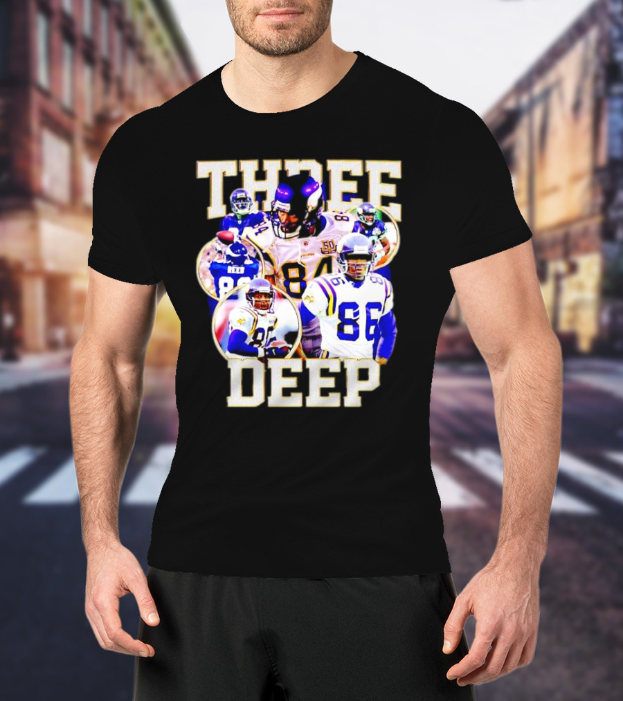 Minnesota Vikings Three Deep Randy Moss Cris Carter Jake Reed Legendary Trio T-Shirt