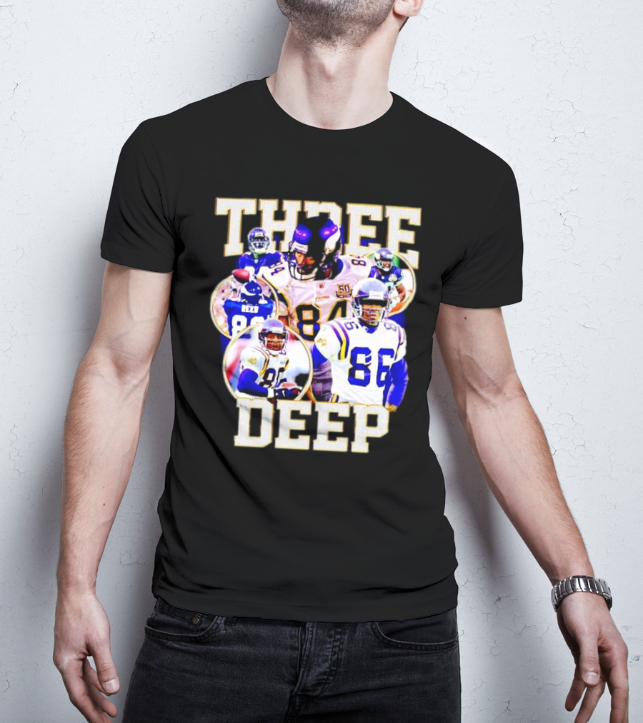 Minnesota Vikings Three Deep Randy Moss Cris Carter Jake Reed Legendary Trio T-Shirt