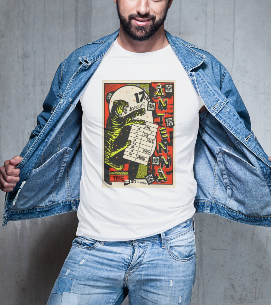 Live At Tote Antenna 17 January Phil The Tiles Raev Jaded 20 To Enter T-Shirt