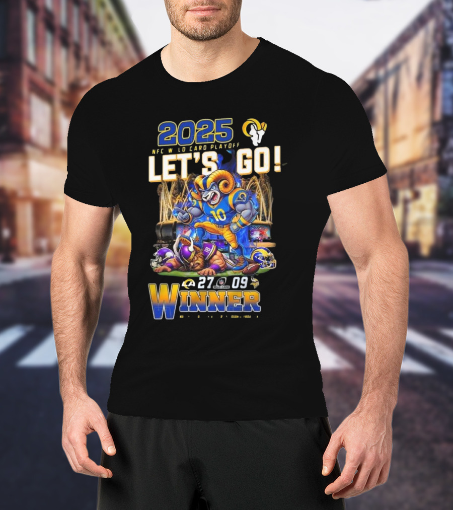 2025 NFC Wild Card Playoff Let’s Go Los Angeles Rams Winner 27-09 T-Shirt