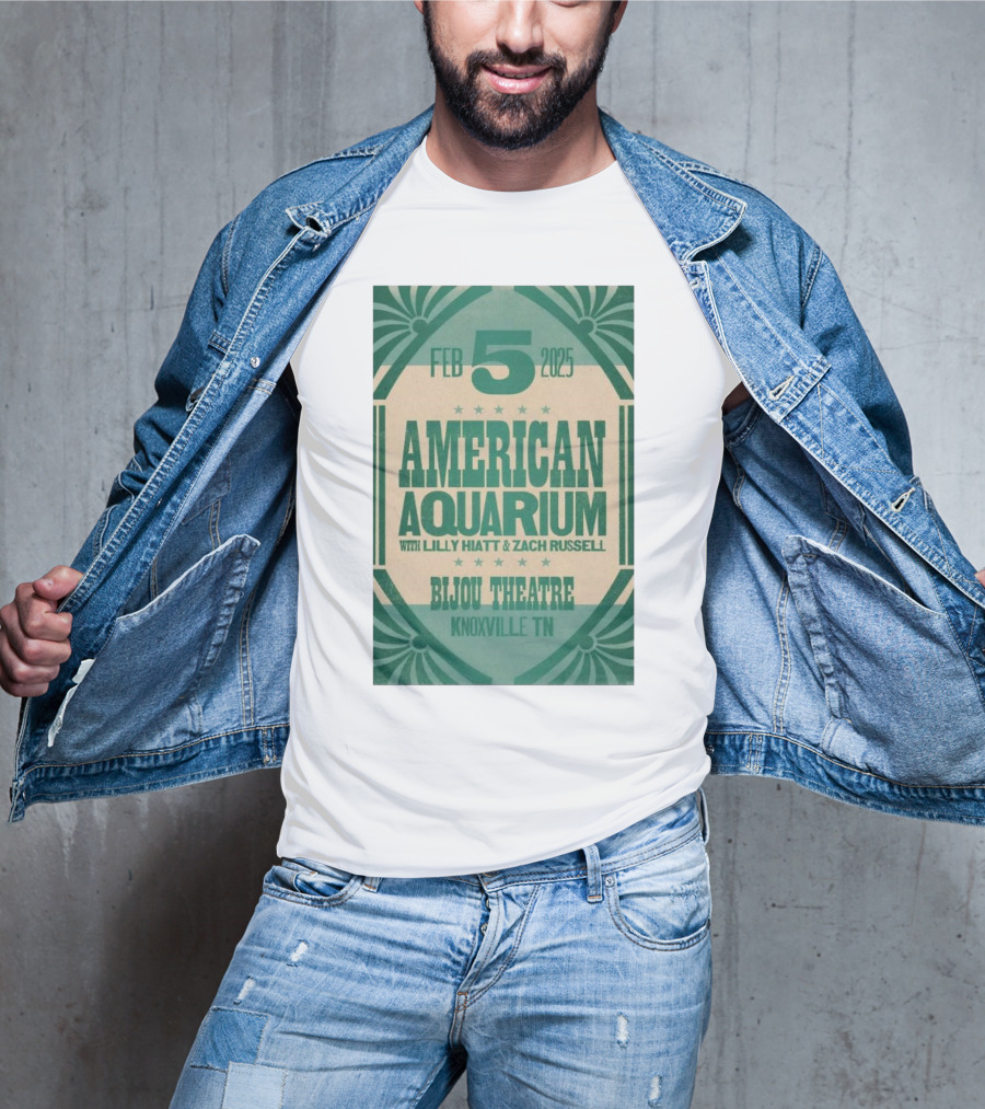 American Aquarium With Lilly Hiatt And Zach Russell Feb 5 2025 Bijou Theatre Knoxville TN T-Shirt