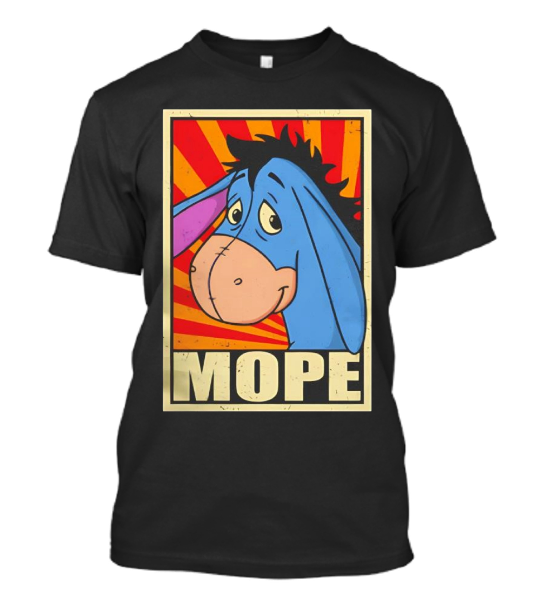 Eeyore Mope Vintage Cartoon Style With Sunburst Background T-Shirt