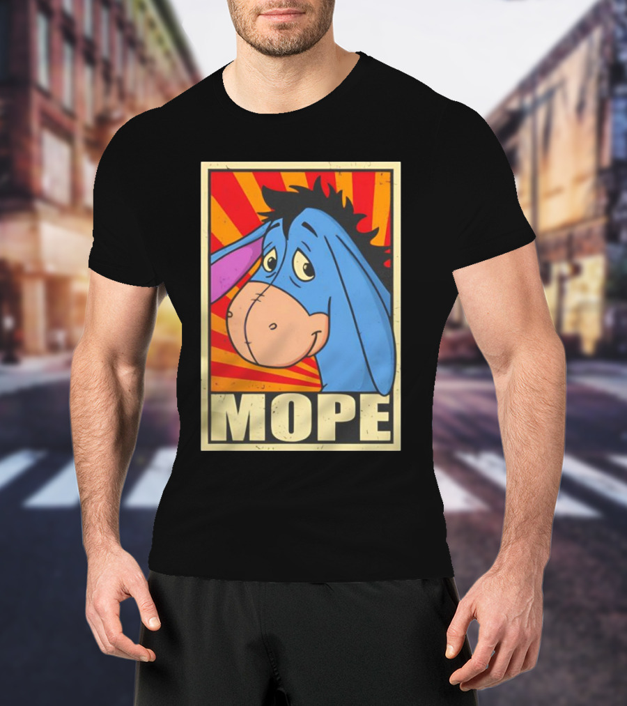 Eeyore Mope Vintage Cartoon Style With Sunburst Background T-Shirt