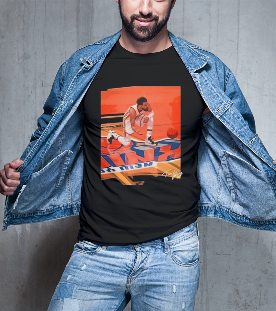 Atlanta Hawks Trae Young Kneeling Basketball New York Signature T-Shirt