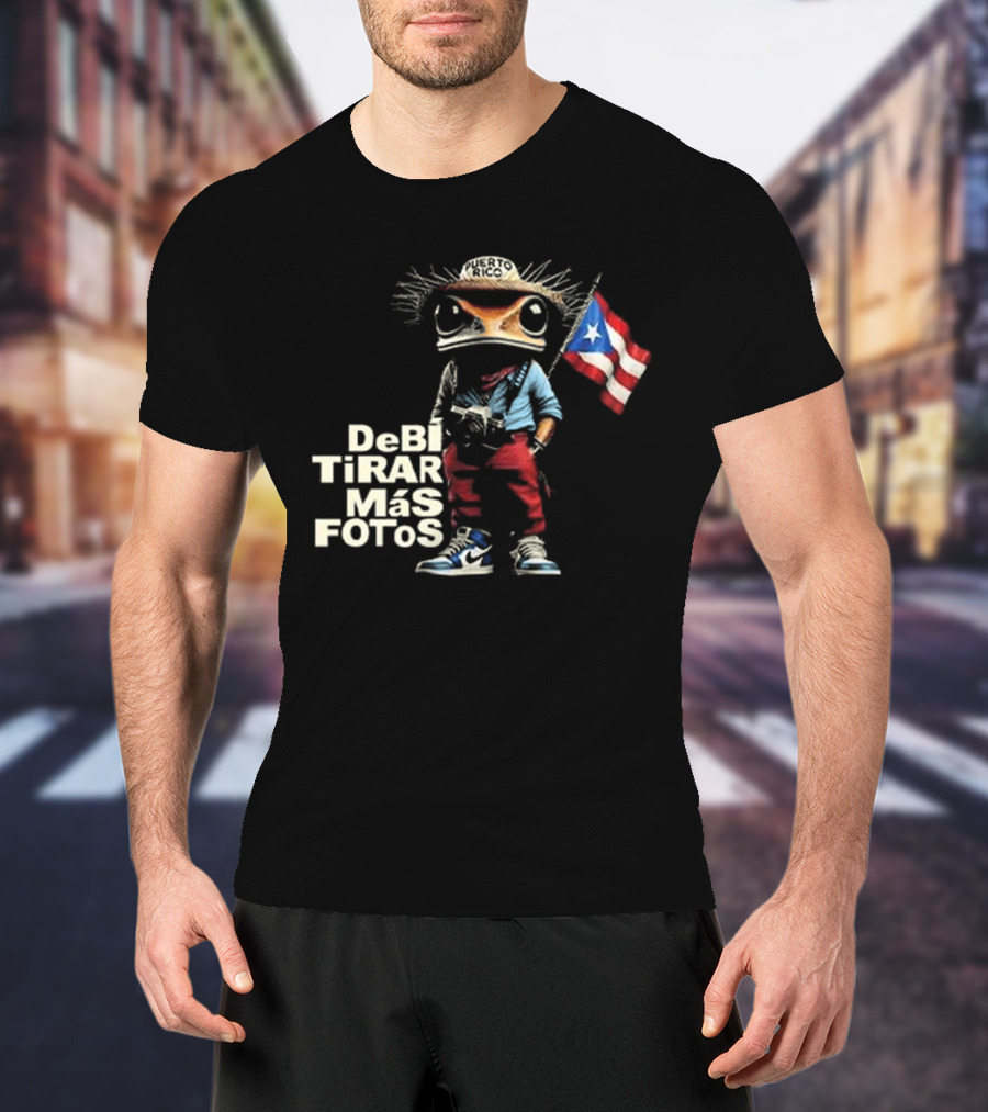 DeBi TiRAR Más FoTOs Puerto Rico Flag Frog Character Shoes T-Shirt