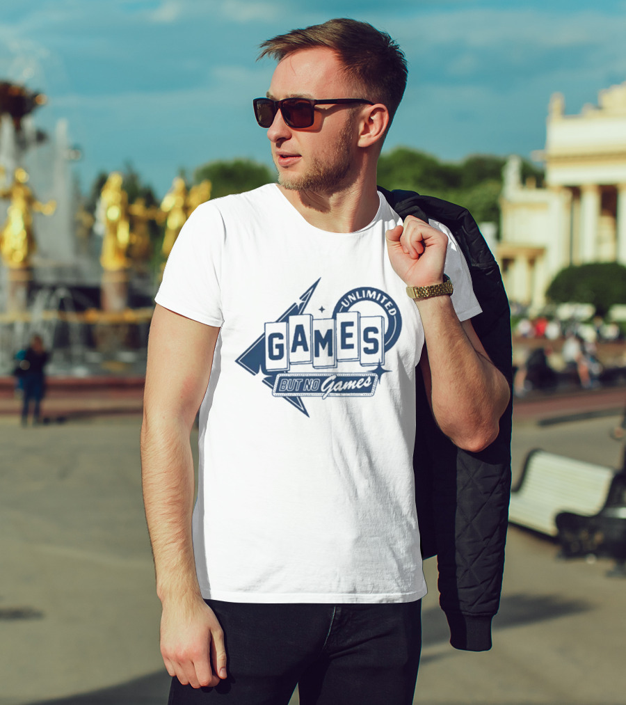 Chuckle Unlimited Games But No Games Ringer T-Shirt