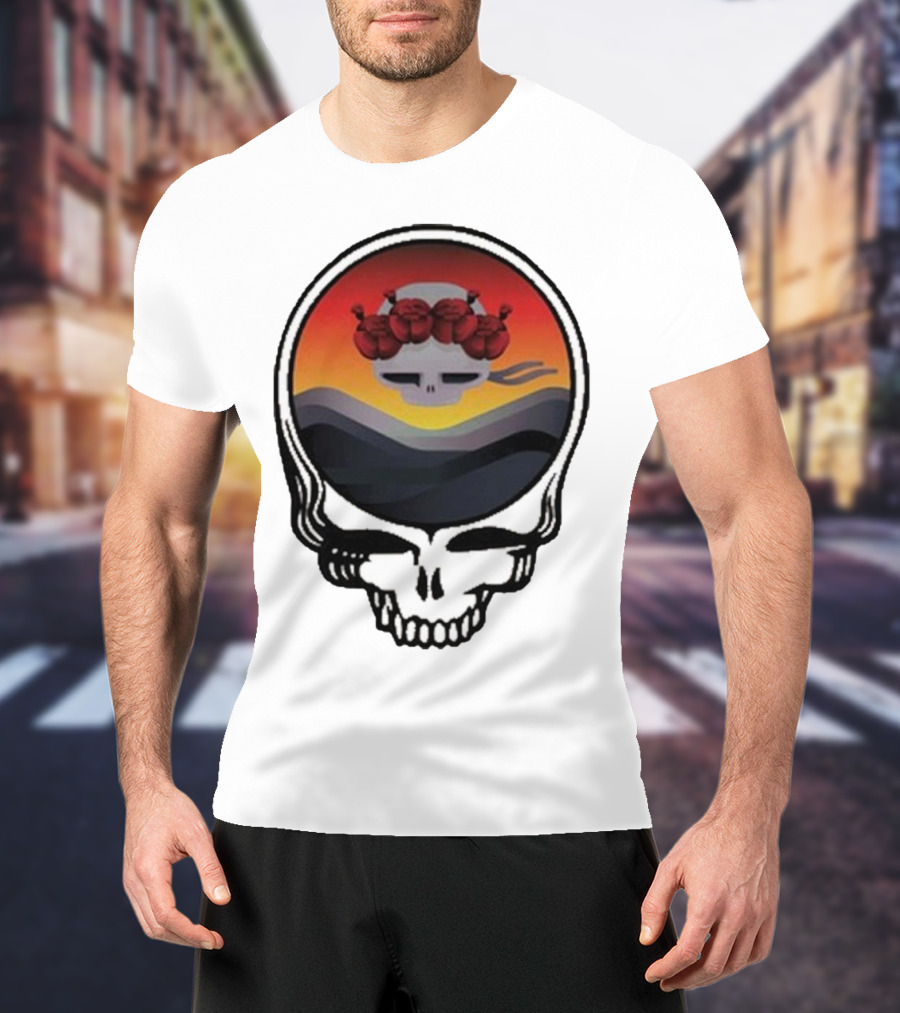 Grateful Dead The Ridge Skull Sunset With Roses T-Shirt