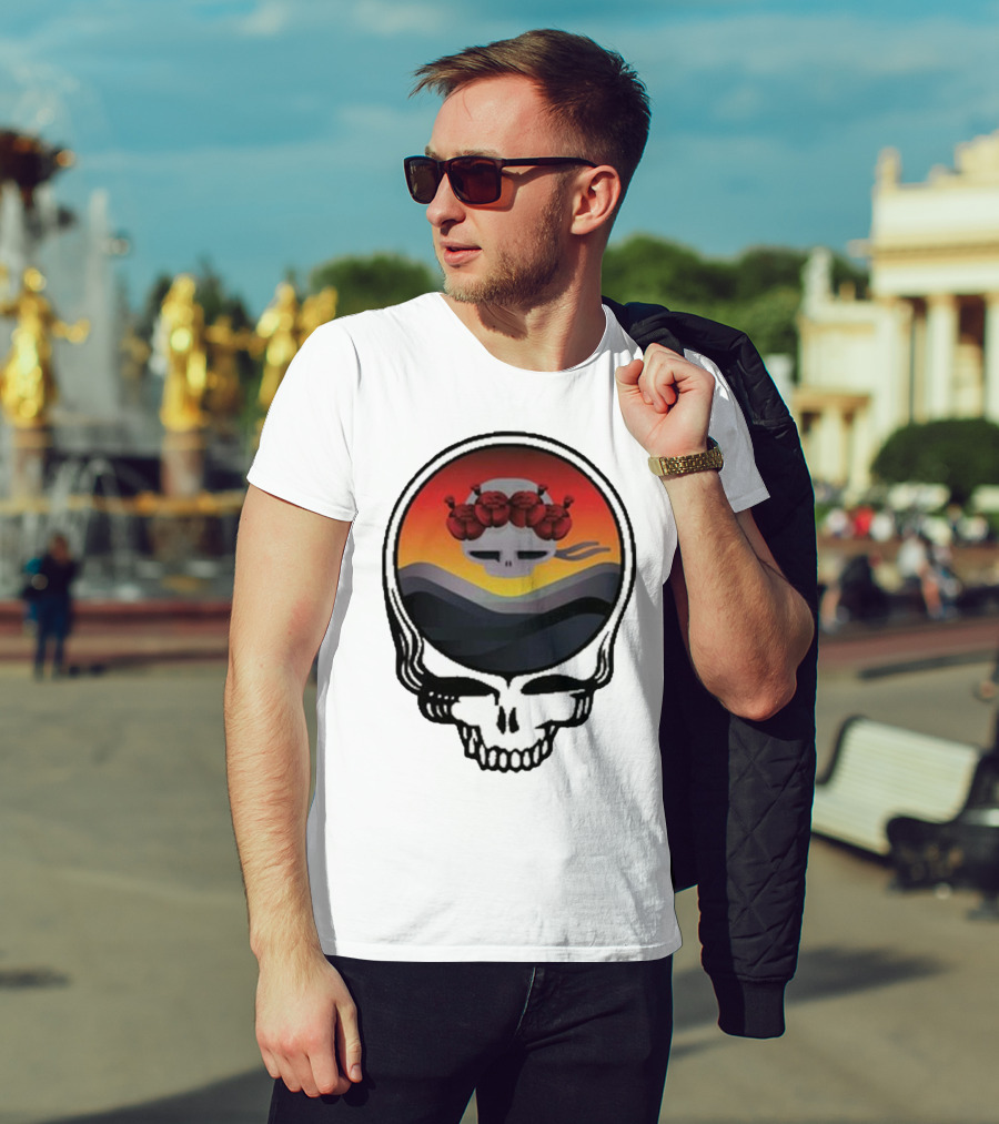 Grateful Dead The Ridge Skull Sunset With Roses T-Shirt