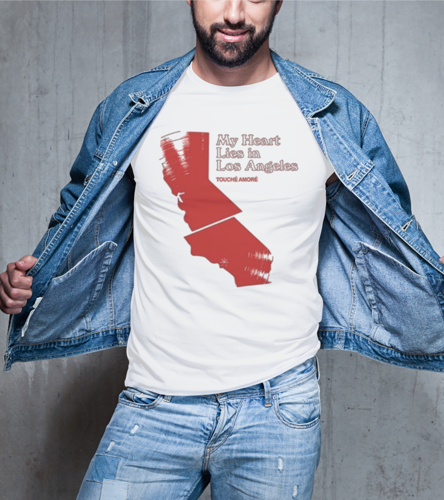 Touché Amoré My Heart Lies In Los Angeles California Map Red T-Shirt