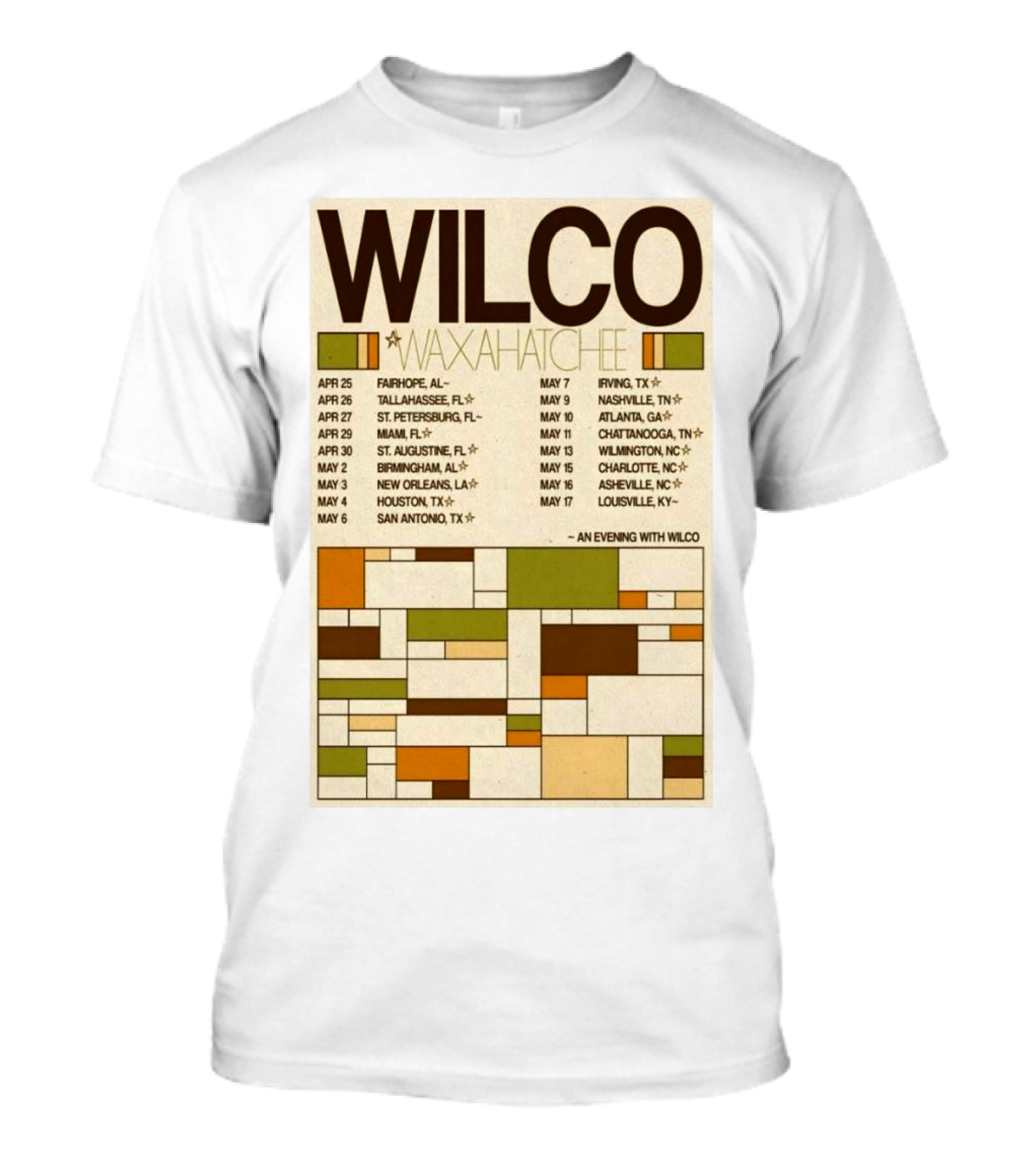 Wilco Waxahatchee American South Tour 2025 Dates And Locations T-Shirt