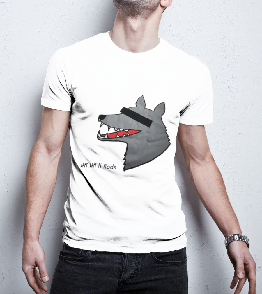 12 Rods Lost Time Wolf Head With Red And Black Accents T-Shirt