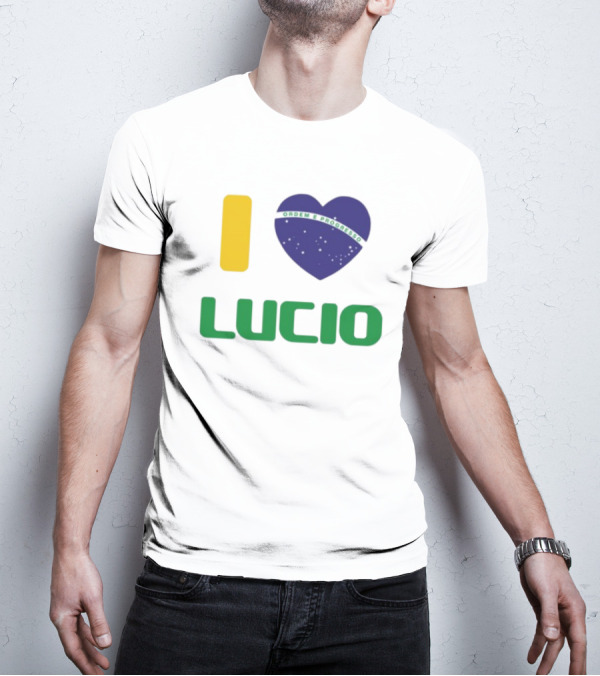 I Love Ordem E Progresso Lucio Brazil Heart Flag Style T-Shirt