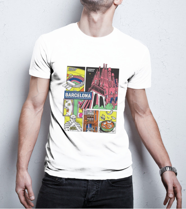 Barcelona Sagrada Familia Camp Nou Museu Picasso Gothic Quarter Paella T-Shirt