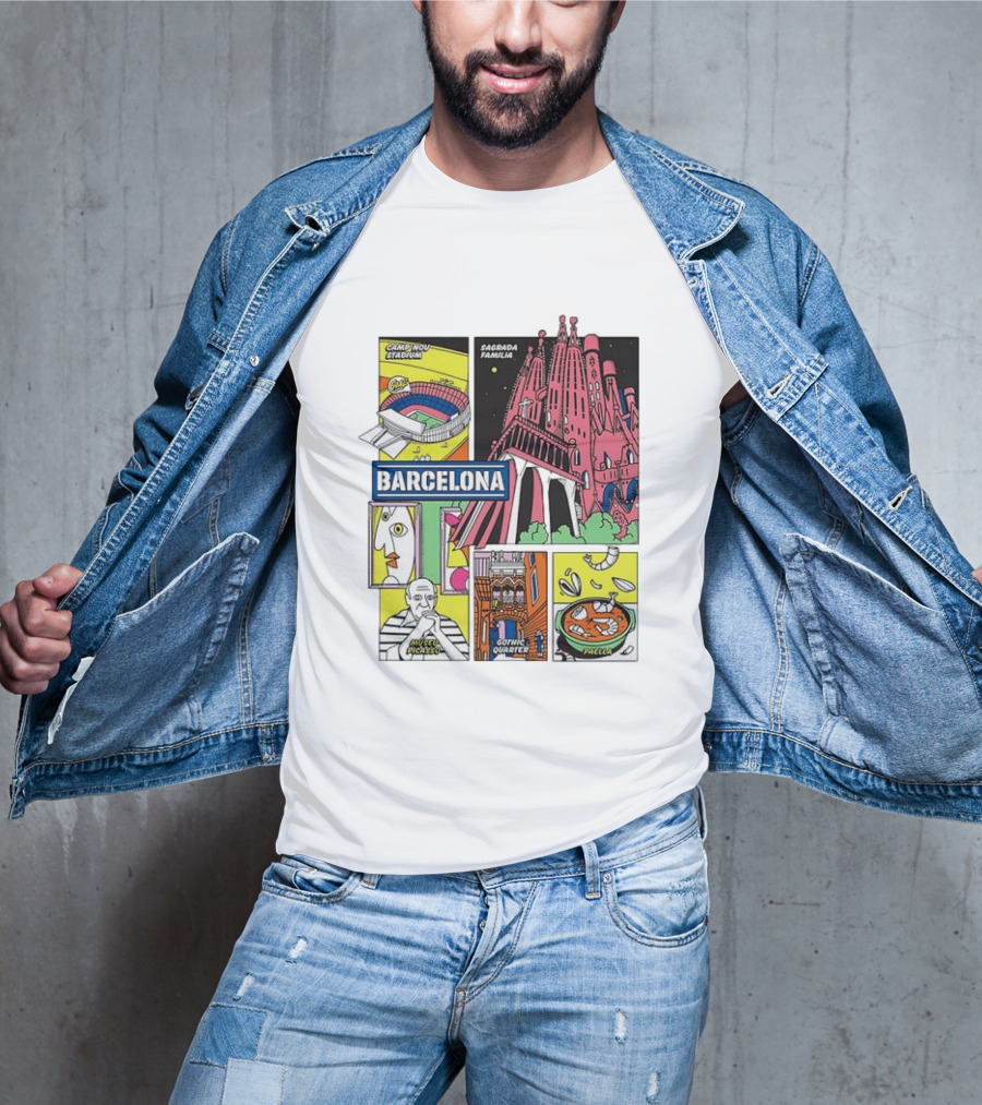 Barcelona Sagrada Familia Camp Nou Museu Picasso Gothic Quarter Paella T-Shirt