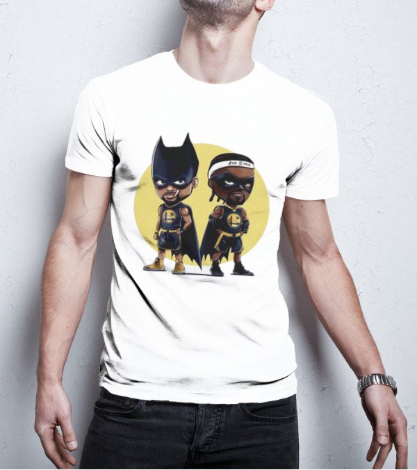 Batman And Robin Chibi Warriors 30 And Headband Duo Big Face T-Shirt