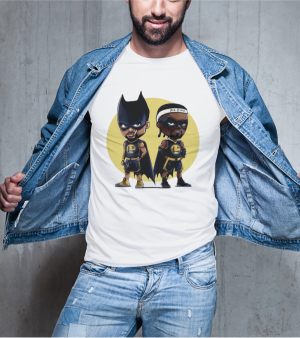 Batman And Robin Chibi Warriors 30 And Headband Duo Big Face T-Shirt